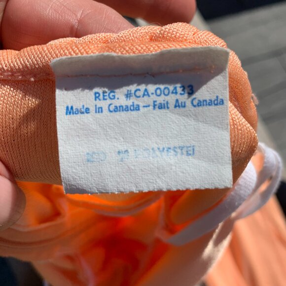 Vintage 70s Tangerine Peach Cowl Neck Wrap Halter Maxi Dress Prom Gown - Picture 10 of 16